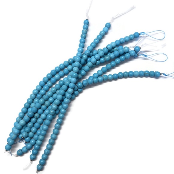 As Low As $2 Synthetic Blue Turquoise Round Beads 5mm (30) - Picture 4 of 4